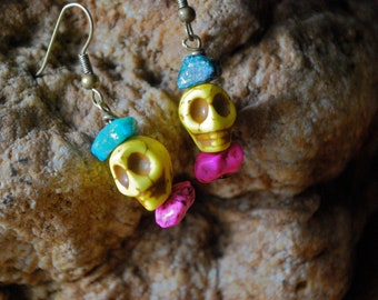 Yellow Skull Earrings