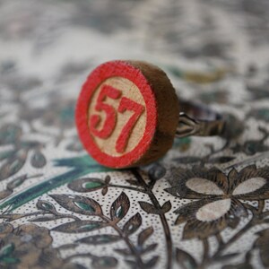Bingo Game Piece Ring Red wood