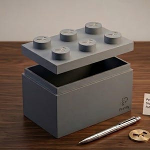 Caja de almacenamiento con diseño de ladrillos entrelazados / Archivo de impresión 3D STL y 3MF / Descarga digital Printly / Organizador de escritorio de ajuste a presión / Optimizado para FDM