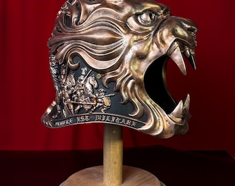 Handgemaakte leeuwenridderhelm | Fantasie LARP-harnas | Polyurethaanpantser