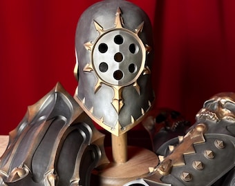 Chaoskrieger Set | Bronze & dunkles Metall | Fantasy LARP Kostüm | Handgefertigte Polyurethan-Rüstung