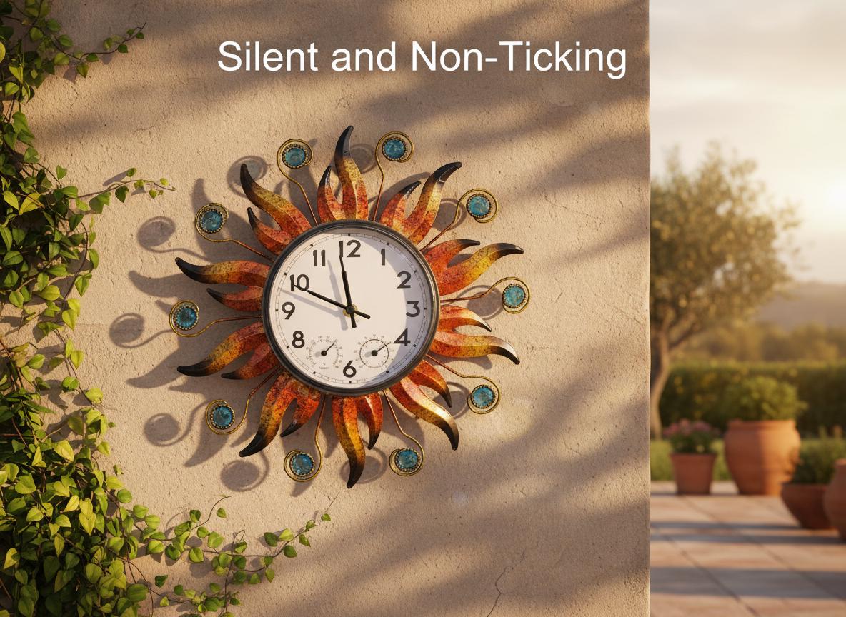 Outdoor Clock Kit Sunburst Outdoor Wall Clock With Thermometer & Hygrometer, Rustic ...