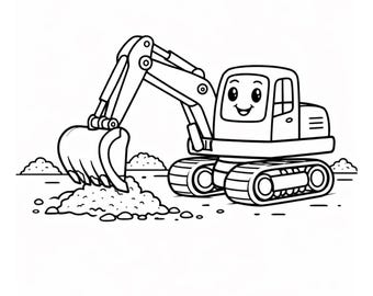 Construction Cars Coloring Pages for Kids | 20 Page A4 (PDF Download)