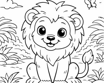 Jungle Animals Coloring Pages for Kids | 30 Page A4 (PDF Download)