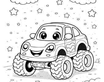 Cars Coloring Book | 25 Car Illustrations (A4 PDF Download)
