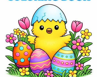 Easter Coloring Pages for Kids Ages 3–8 | 20 Cute Bunny, Egg & Chick Designs | Printable PDF Activity Book | Instant Download