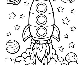 Space Coloring Pages for Kids | 20 Page A4 (PDF Download)