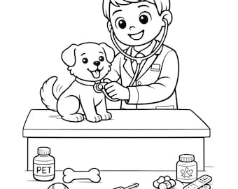 Community Helpers Coloring Pages for Kids | 20 Page A4 (PDF Download)
