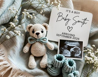 It's a Boy Pregnancy Announcement Template, Baby Boy Gender Reveal, Editable Little Brother Social Media (Digital Download)