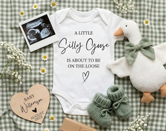 Silly Goose Pregnancy Announcement Template,Editable Pregnancy Reveal,Gender Neutral Pregnancy Announcement,Canva Template For Social Media