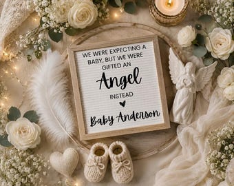 Pregnancy Loss Announcement Digital Template,Miscarriage Memorial Editable Baby Loss Memorial Announcement,Canva Template,Angel Baby Reveal