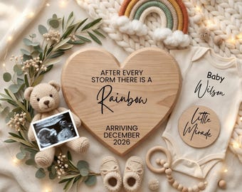 Editable Rainbow Baby Pregnancy Announcement,After Every Storm IVF Baby Reveal,Neutral Boho Pregnancy Reveal,Minimalist Social Media Reveal