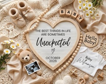 Unexpected Pregnancy Announcement Digital,Gender Neutral Baby Reveal,Editable Canva Template,Social Media Baby Announcement,Unexpected Baby
