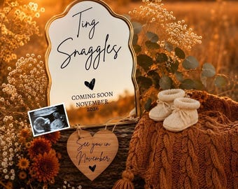 November Pregnancy Announcement Template,Fall Baby Announcement,November Due Date Reveal,Gender Neutral Pregnancy Announcement,Canva Templat