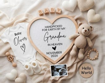 Boho Pregnancy Announcement, Handpicked for Earth Baby Reveal, Social Media Facebook Instagram, Editable Canva Template, Digital Download