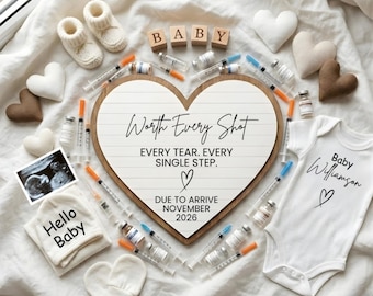 IVF Pregnancy Announcement Template,Editable Baby Reveal,IVF Announcement Digital,Worth Every Shot,Love & Science Baby Reveal,Canva Download