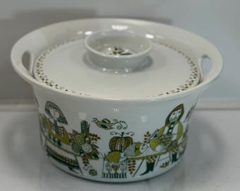 Figgjo Flint Norway Market Covered Casserole Tureen Serving Dish w Lid Vintage
