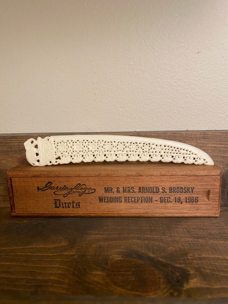 Vintage Faux Ivory Letter Opener with Elephant Detail Wedding Etsy