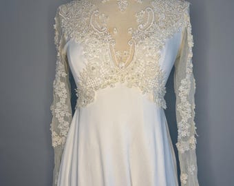 Vintage Bohemian Lace Tulle Wedding Gown