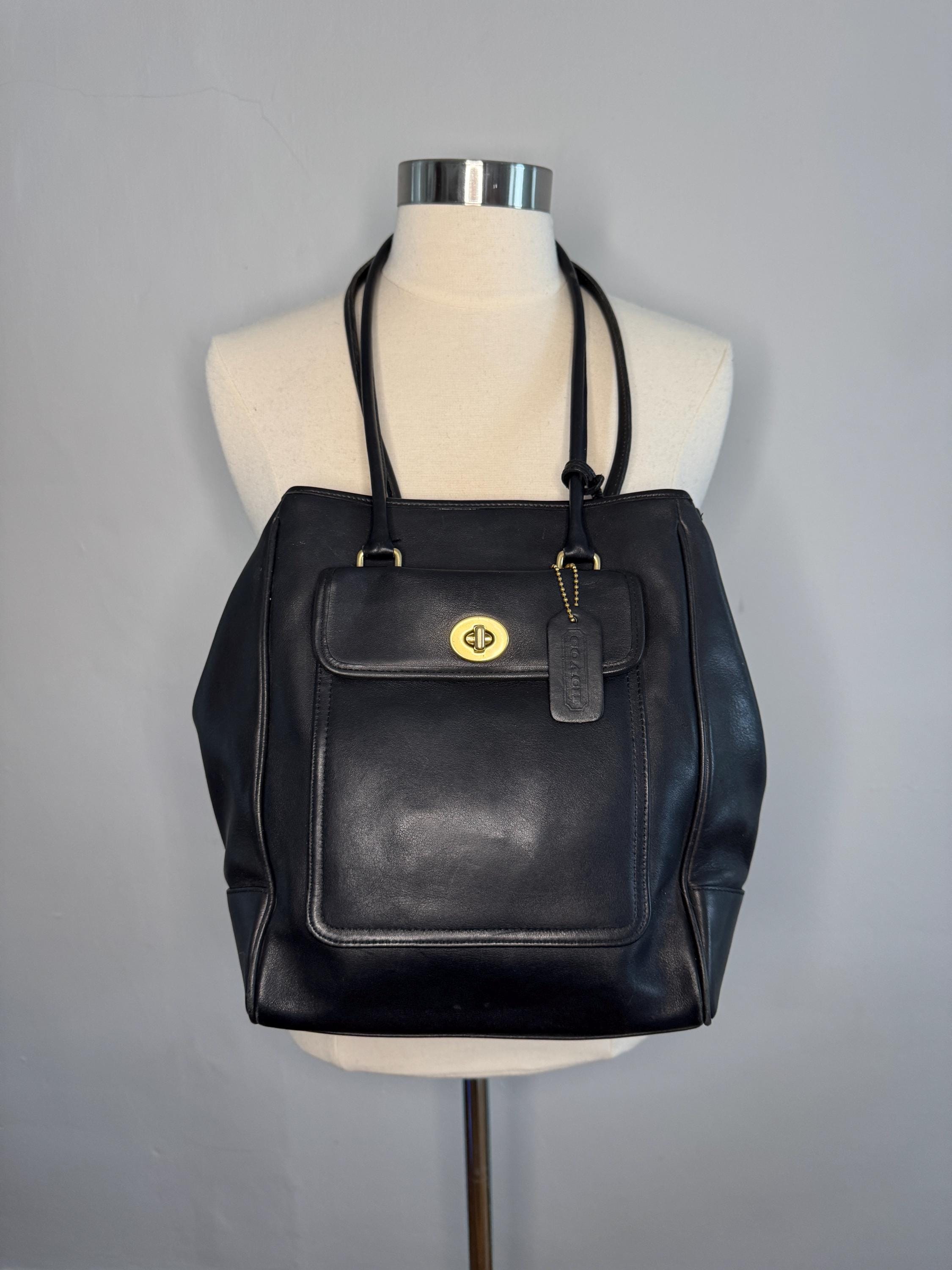 Vintage COACH Penelope City Bag 9714 Black Leather - Etsy