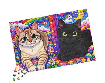 Rainbow Kittens Puzzle 520 Piece | Colorful Cat Jigsaw