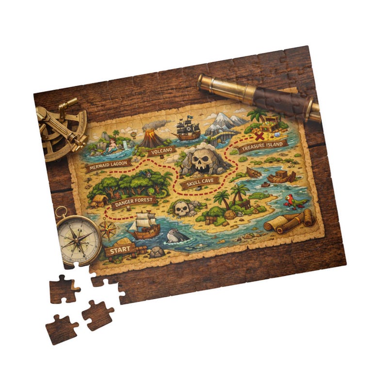 Treasure Map Puzzle | Pirate Island Jigsaw image 1