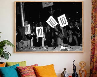 Póster horizontal "Diez en todos los aspectos", póster de fotografía en blanco y negro, póster artístico, impresión en lienzo impermeable, sin marco.