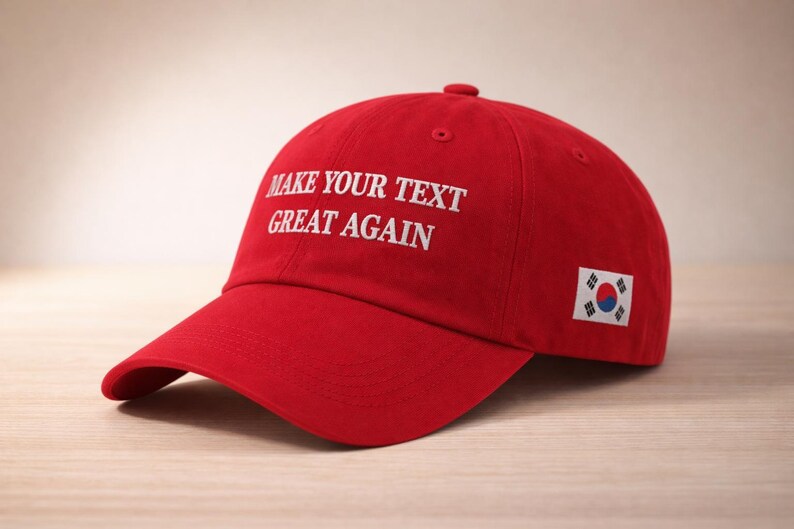 Make Your Text Great Again Hat, Custom Text Embroidered Red Hat, MAGA Baseball Dad Cap, Funny Unisex Hat, Personalized Hat with Your Text image 6
