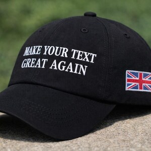 Make Your Text Great Again Hat, Custom Text Embroidered Red Hat, MAGA Baseball Dad Cap, Funny Unisex Hat, Personalized Hat with Your Text image 4