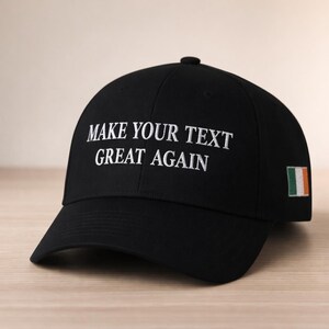 Make Your Text Great Again Hat, Custom Text Embroidered Red Hat, MAGA Baseball Dad Cap, Funny Unisex Hat, Personalized Hat with Your Text image 10