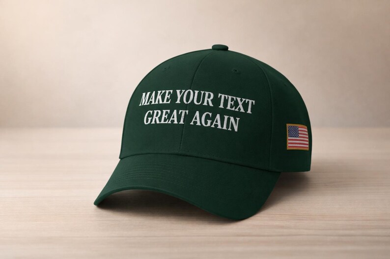 Make Your Text Great Again Hat, Custom Text Embroidered Red Hat, MAGA Baseball Dad Cap, Funny Unisex Hat, Personalized Hat with Your Text image 9