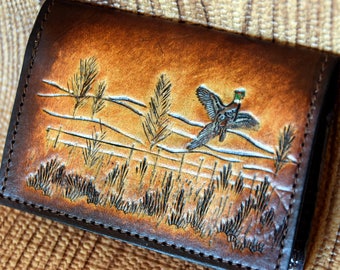 Leather Pheasant Hunting License Case, wallet, can take your Drivers License, credit card and some cash, leave your big wallet at home.