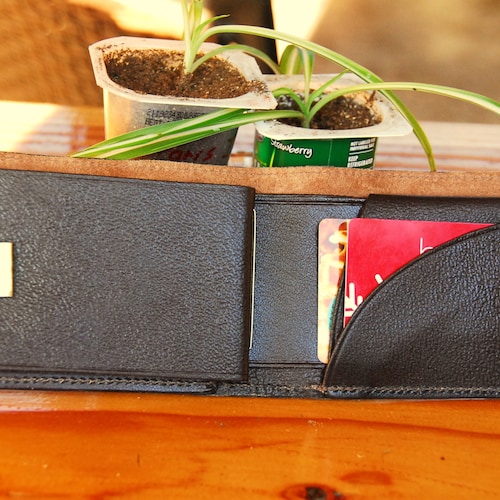 White Buffalo,Mens Black Leather Wallet,Native American,tribal