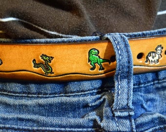 The cutest darn infant leather belt ever! Cute little cartoon characters in sizes for Infant to toddler, russet brown What fun! Wow!!