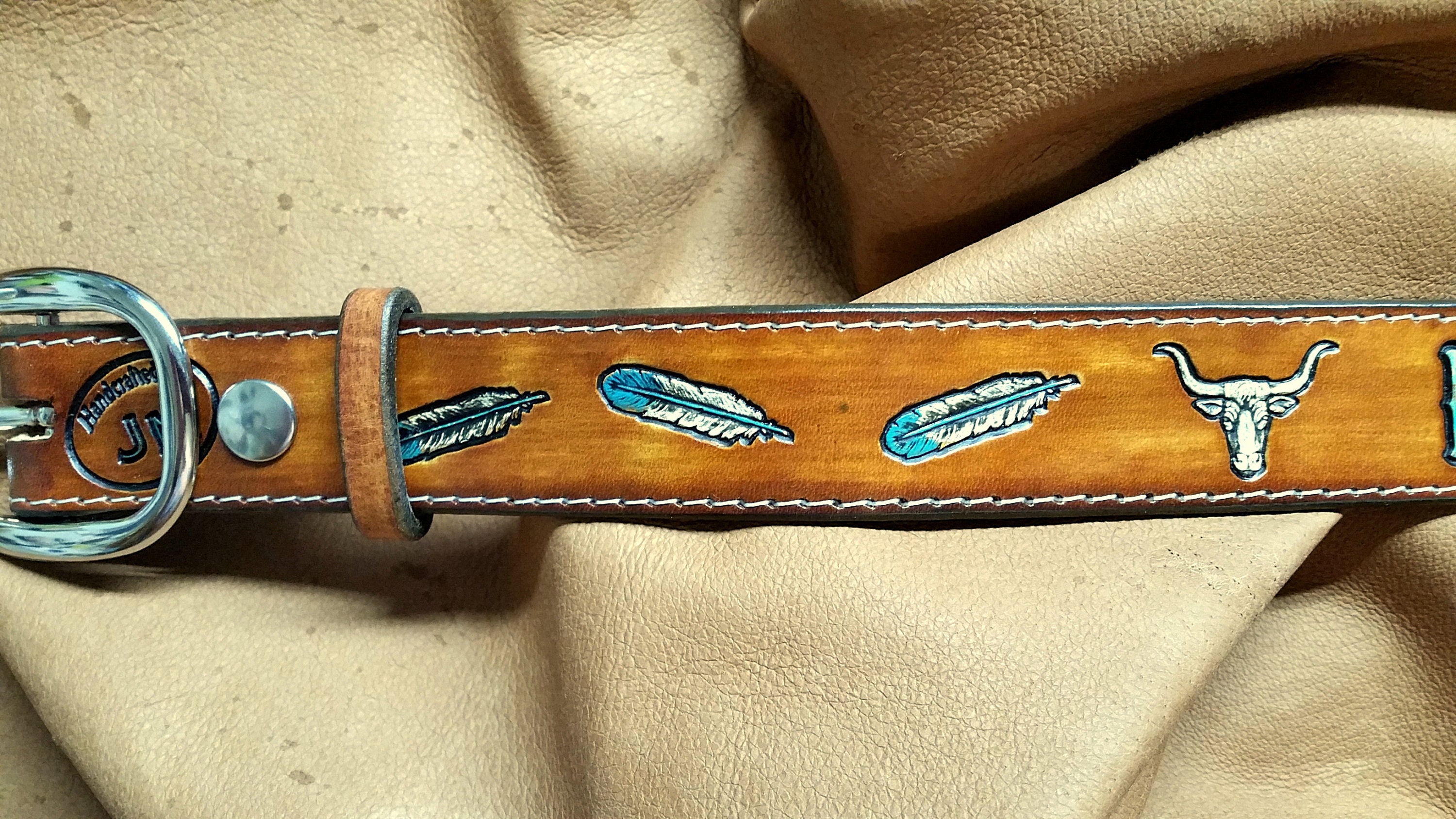 Child's Western Name Belt, Handmade, Infant to Size 12 with painted