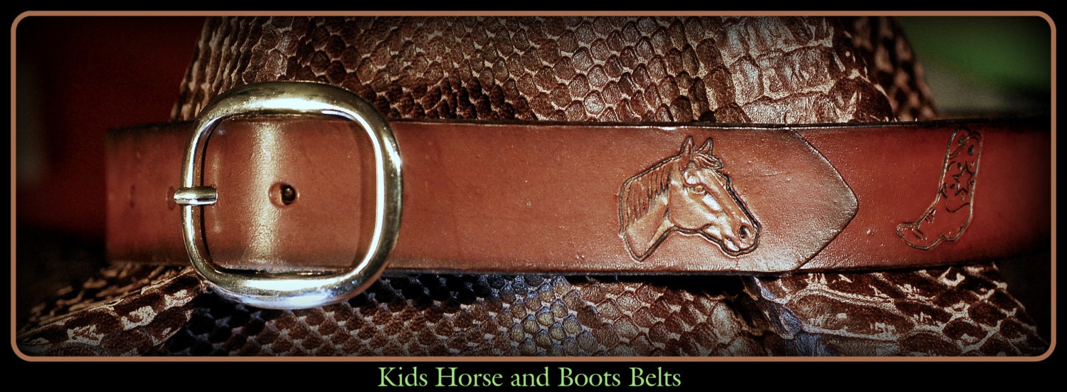 Kids belt, infant belt, leather belt, horse belt, cowboy boots, western