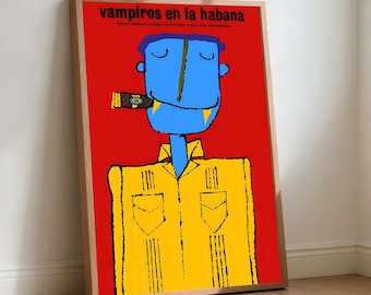 Vampiros en La Habana Movie Poster, Retro Film Canvas Wall Art Home Decor