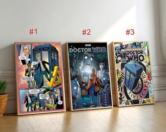 Doctor Who Tardis Comic Movie Poster,Canvas Wall Art, Home Decor, Retro Film Print