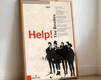 The Beatles - Help Movie Poster,Canvas Wall Art, Home Decor, Retro Film Print