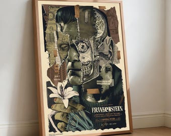 Frankenstein Movie Poster,Canvas Wall Art, Home Decor, Retro Film Print, Posters Gifts