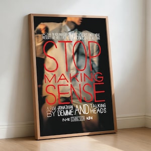 Stop Making Sense Movie Poster, Retro Film Canvas Wall Art (Home Decor)