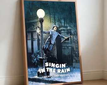Singin' in the Rain Movie Poster, Retro Film Canvas Wall Art (Home Decor)