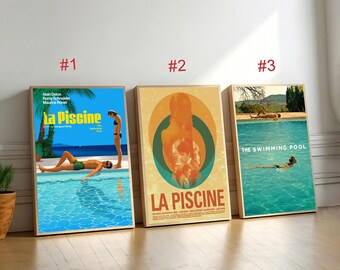 La piscine Movie Poster,Canvas Wall Art, Home Decor, Retro Film Print