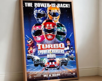 Turbo A Power Rangers Movie Poster, Retro Film Canvas Wall Art (Home Decor)