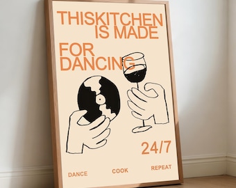 This Kitchen Is For Dancing Poster Movie Poster, Retro Film Canvas Wall Art (Home Decor)