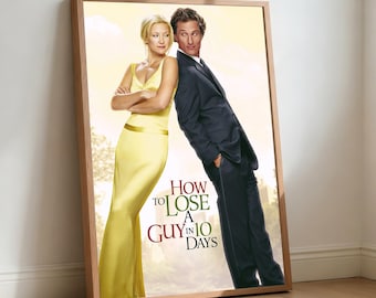 How to Lose a Guy in 10 Days Movie Poster, Retro Film Canvas Wall Art (Home Decor)