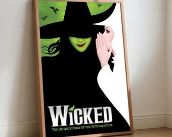 Wicked Movie Poster, Retro Film Canvas Wall Art (Home Decor)