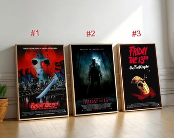 Vrijdag de 13e filmposter, canvas muurkunst, woondecoratie, retro filmafdruk