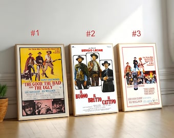 The Good The Bad The Ugly Movie Poster,Canvas Wall Art, Home Decor, Retro Film Print