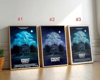 Fright Night Movie Poster,Canvas Wall Art, Home Decor, Retro Film Print